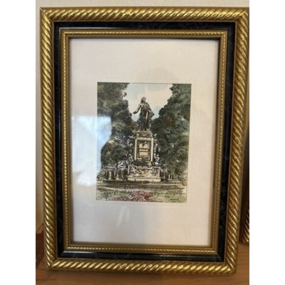 2 Vienna Austria Landmark Frame Prints Votivkitche And Mozart Monument 5x7's - Picture 8 of 11
